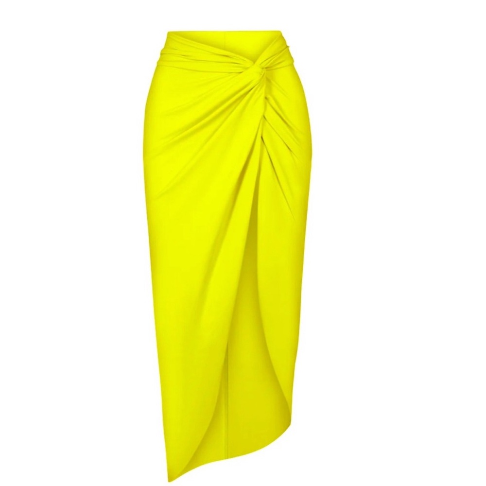 SKIMS New with tags Citrus Neon Yellow long sarong bikini cover up skirt S Small